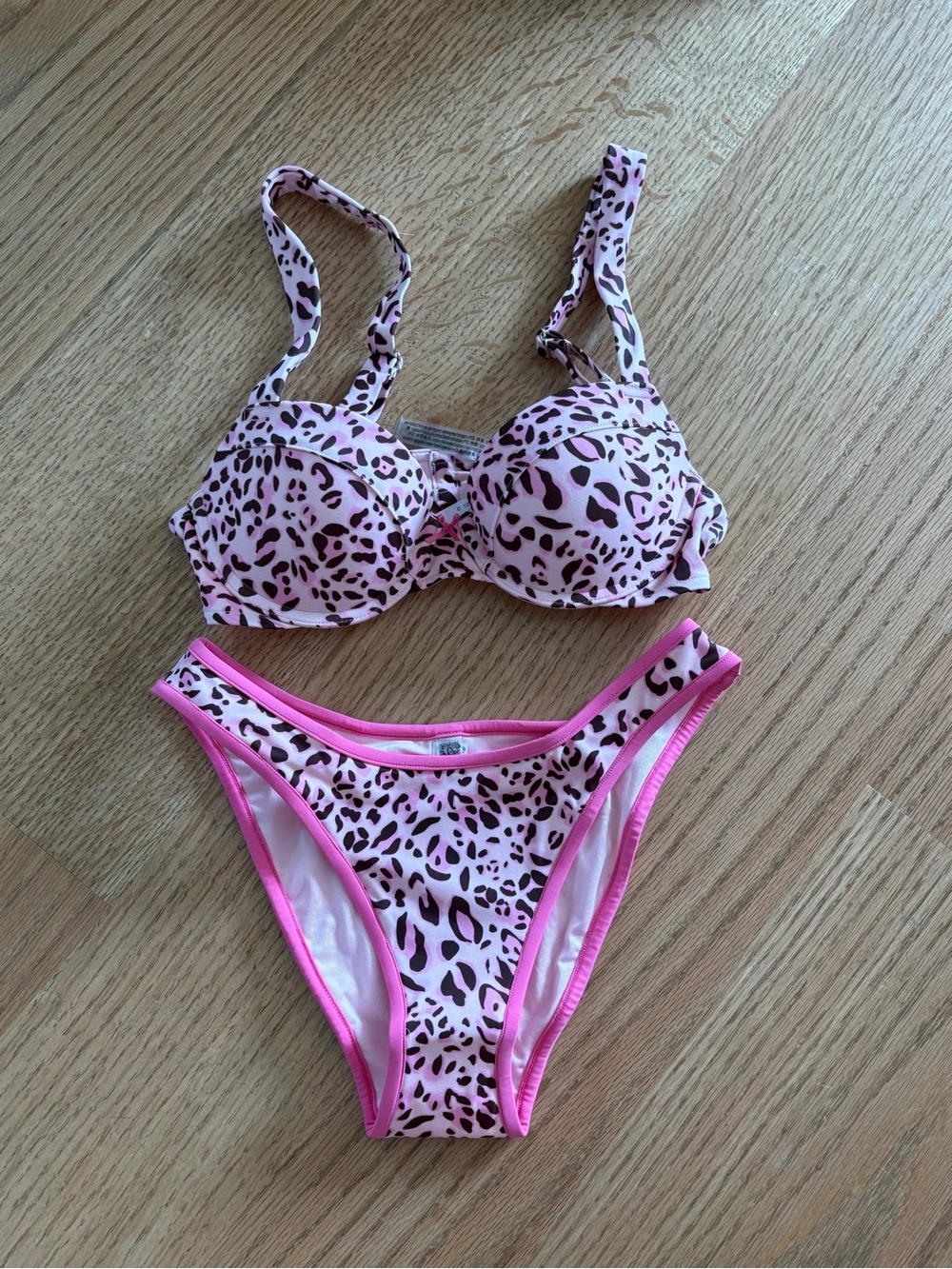 Frankie's Bikinis Pink Leopard Print Bikini Set